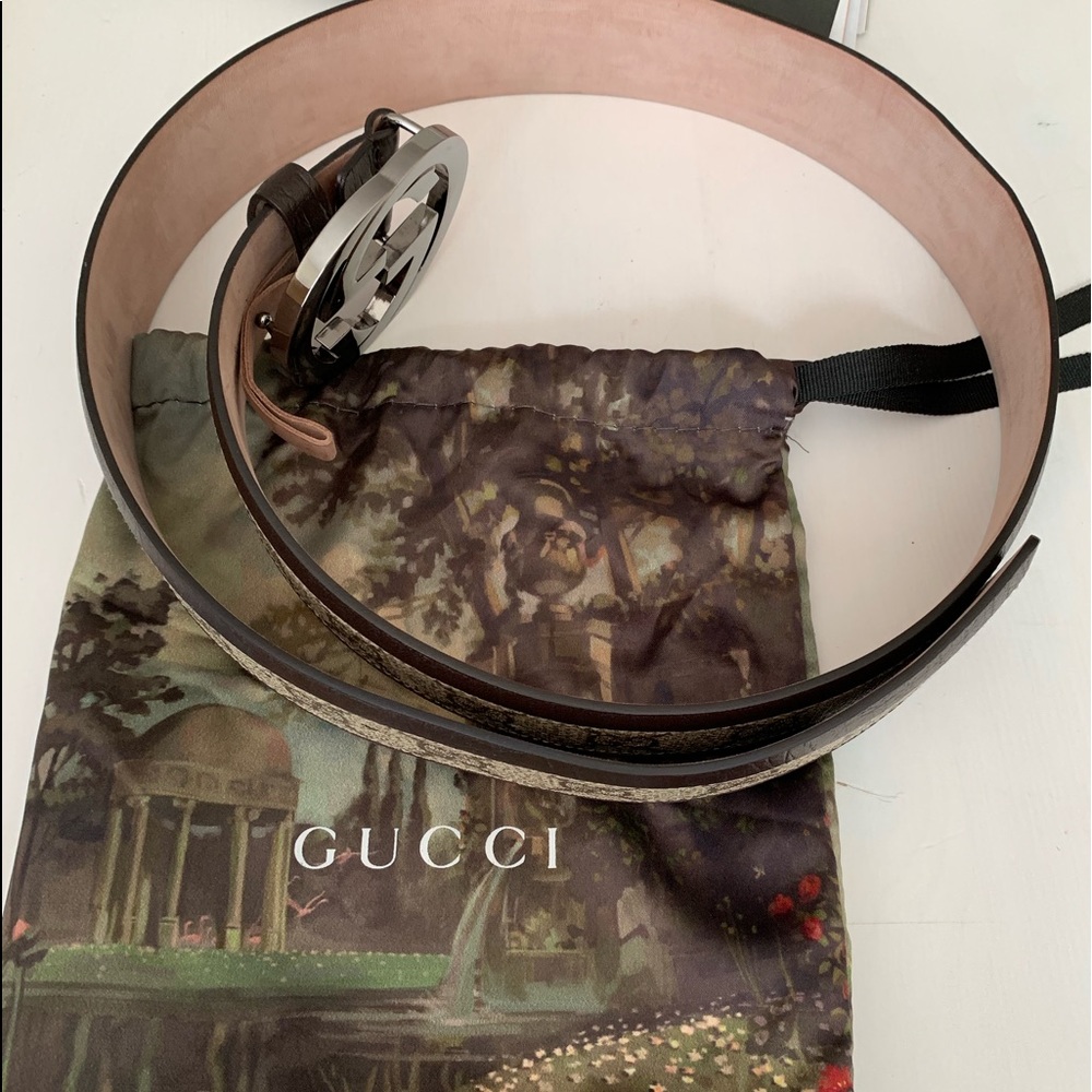 Gucci GG Supreme belt with G buckle 85 cm size M - Picture 7 of 8